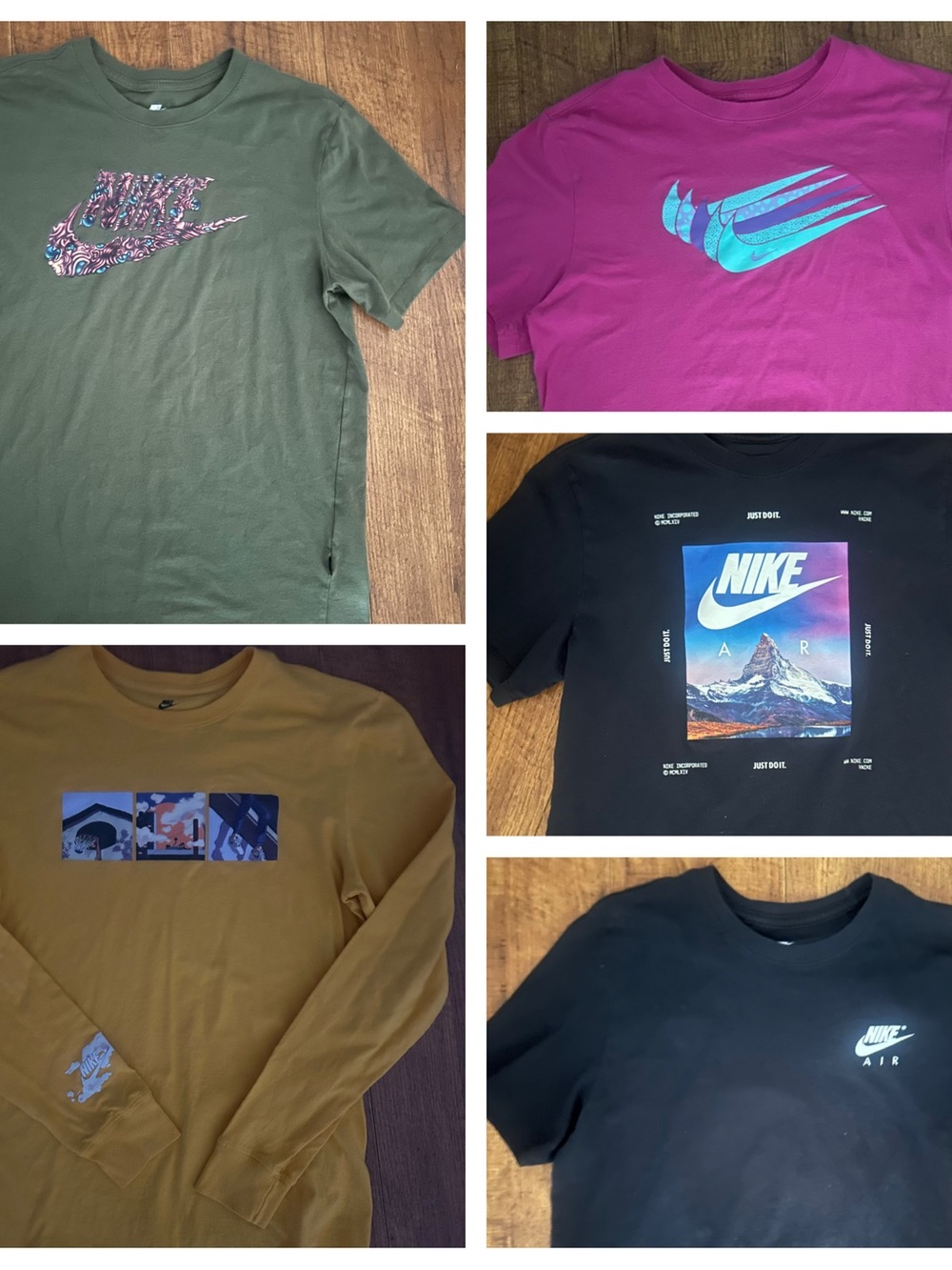 Nike Graphic short sleeve Tee & Long Sleeve Pack -  (5) medium athletic